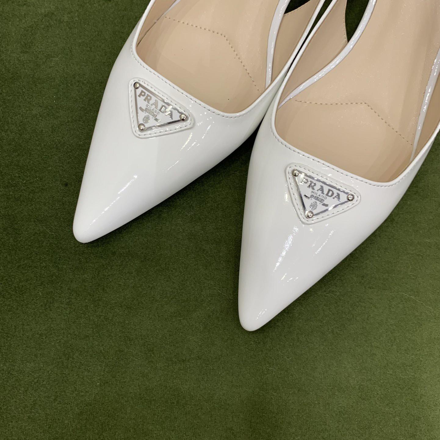 Prada Patent-leather Slingback Pumps - DesignerGu