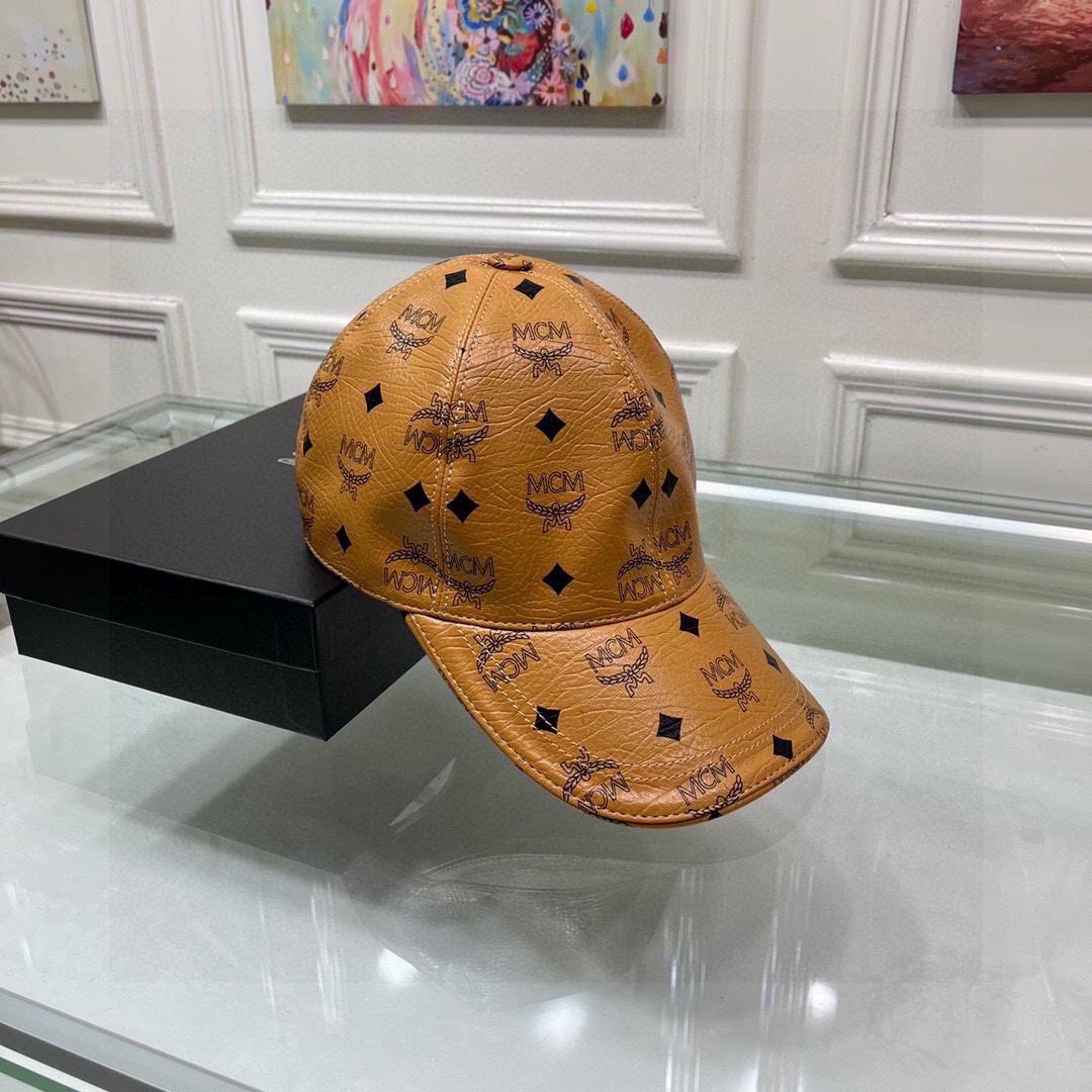 MCM Faux-leather Logo-print Cap - DesignerGu