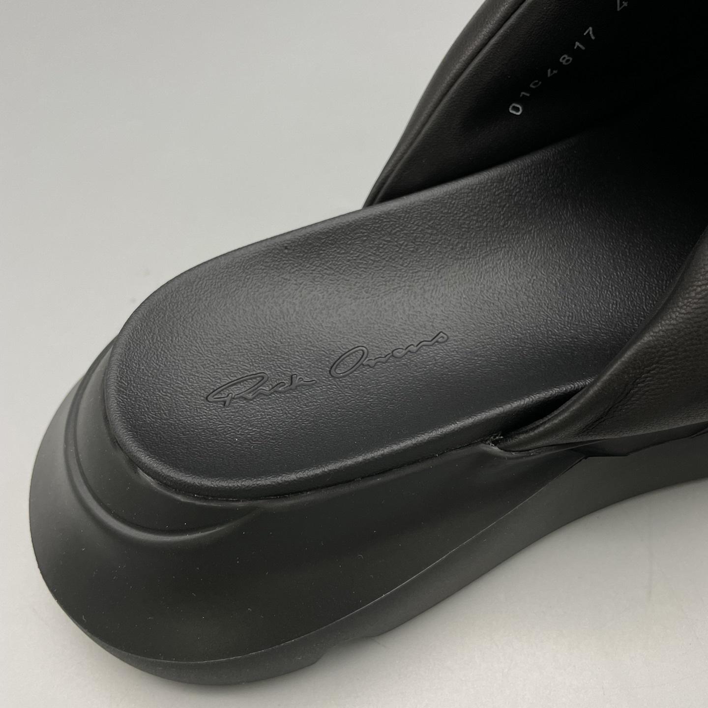 Rick Owens SS23 Edfu Geth Puffer Slide In Black - DesignerGu