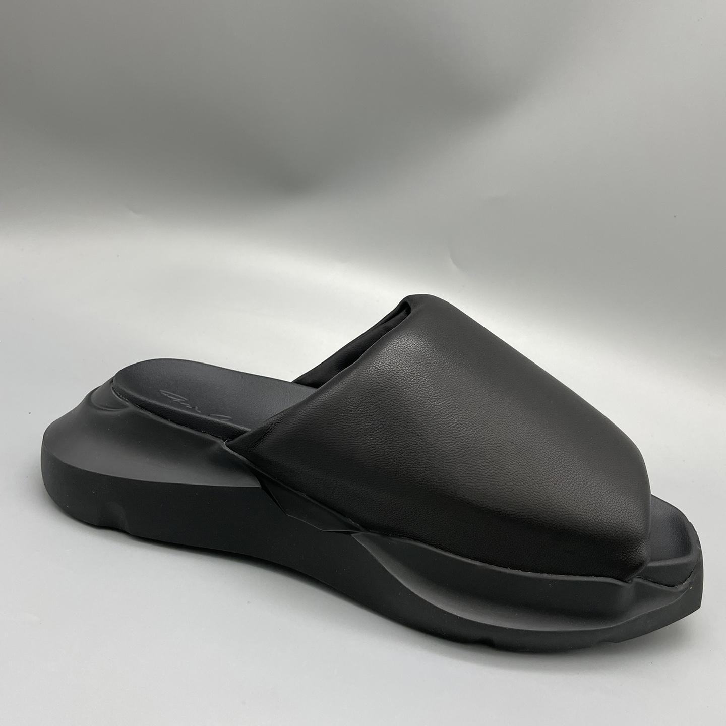 Rick Owens SS23 Edfu Geth Puffer Slide In Black - DesignerGu