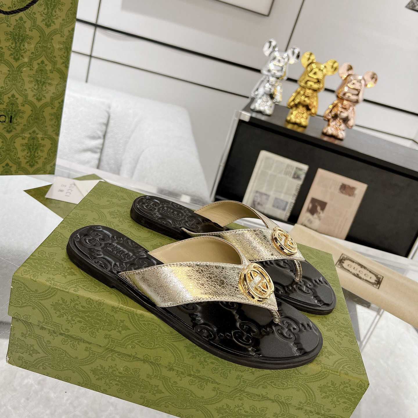 Gucci Double G Thong Sandals - DesignerGu