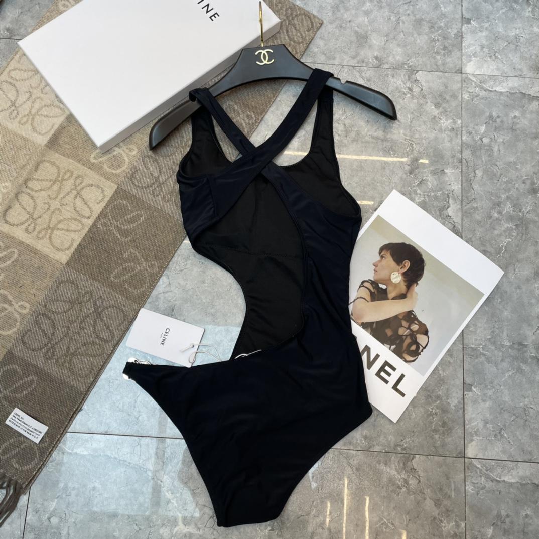 Celine Triomphe Swimsuit In Matte Jersey - DesignerGu