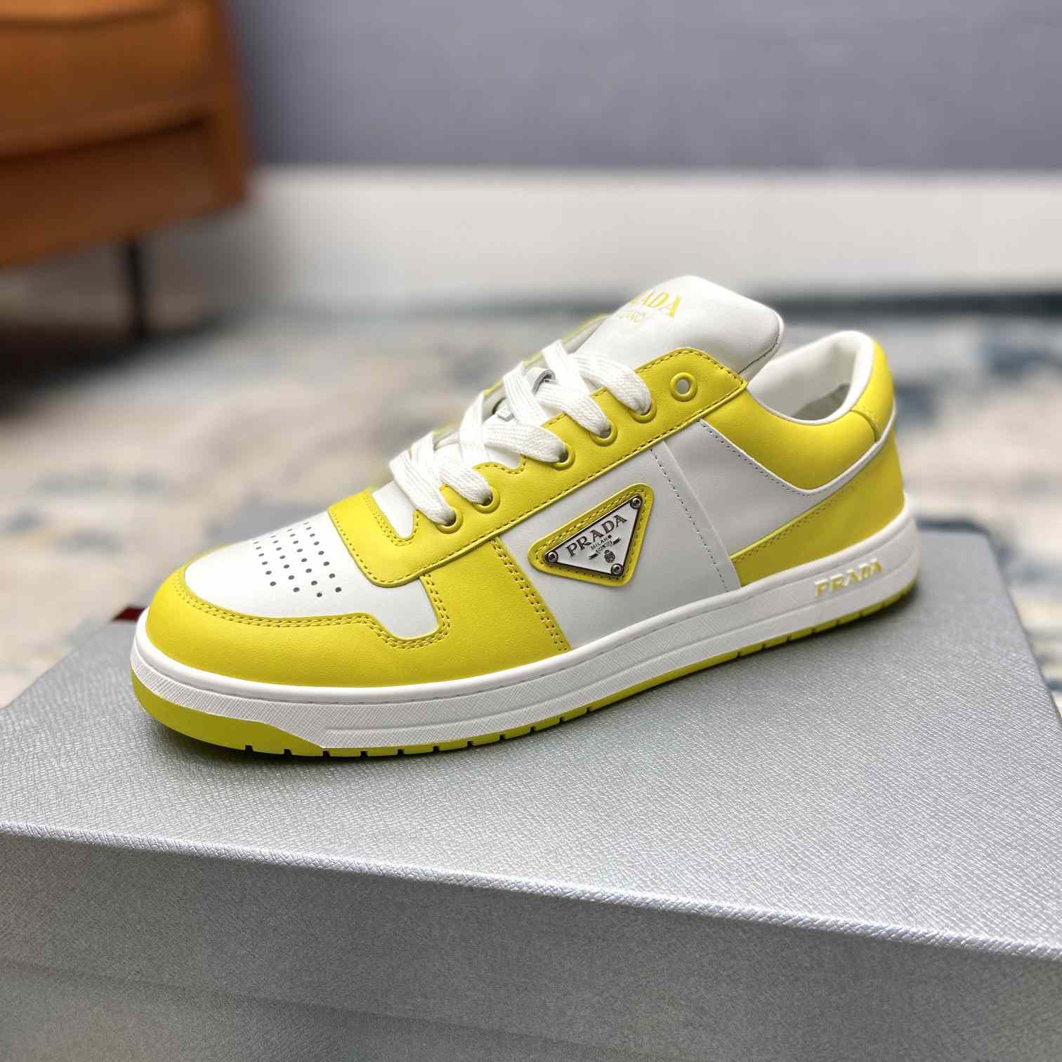 Prada Downtown Leather Sneakers - DesignerGu