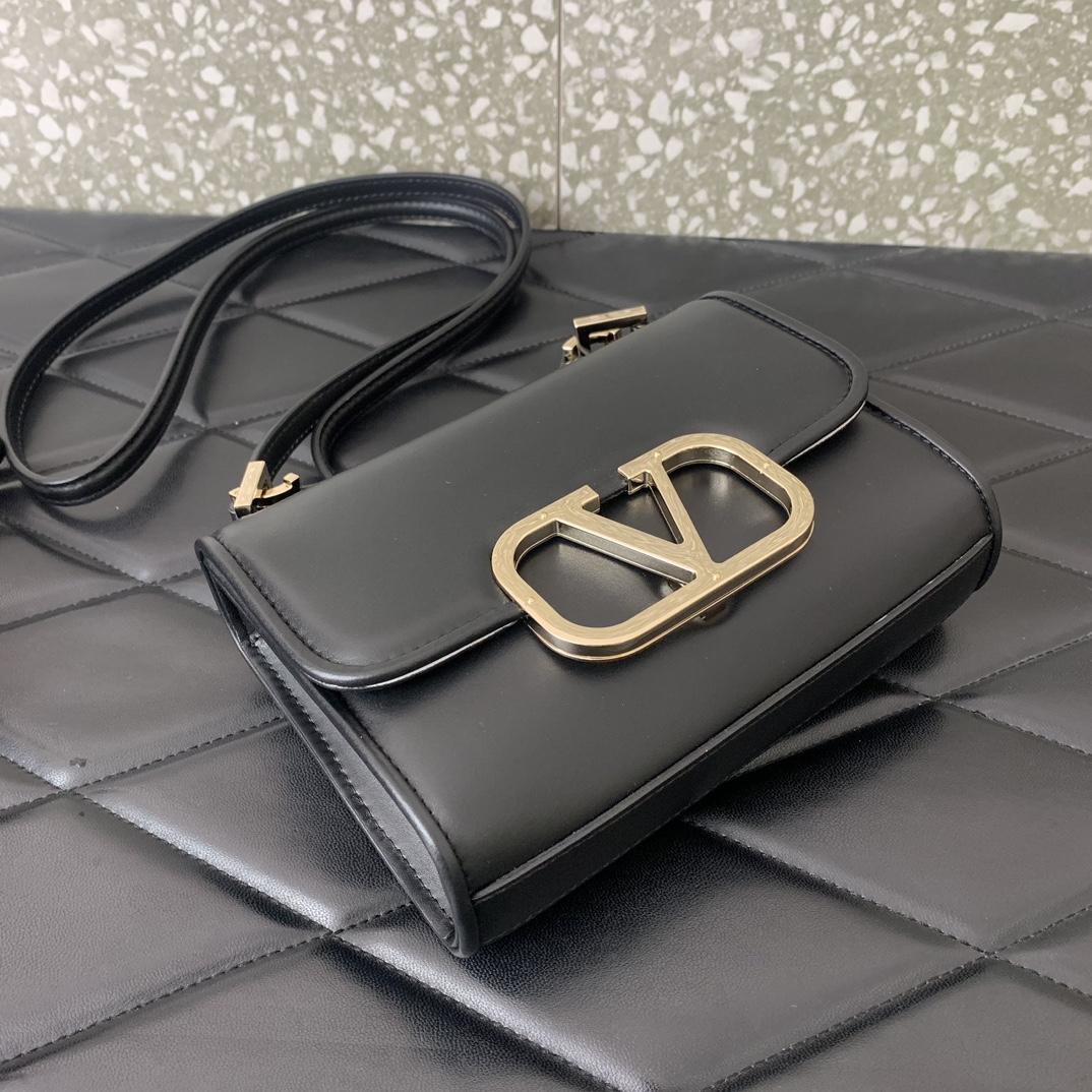 Valenti Small VLogo Type Shoulder Bag In Calfskin - DesignerGu