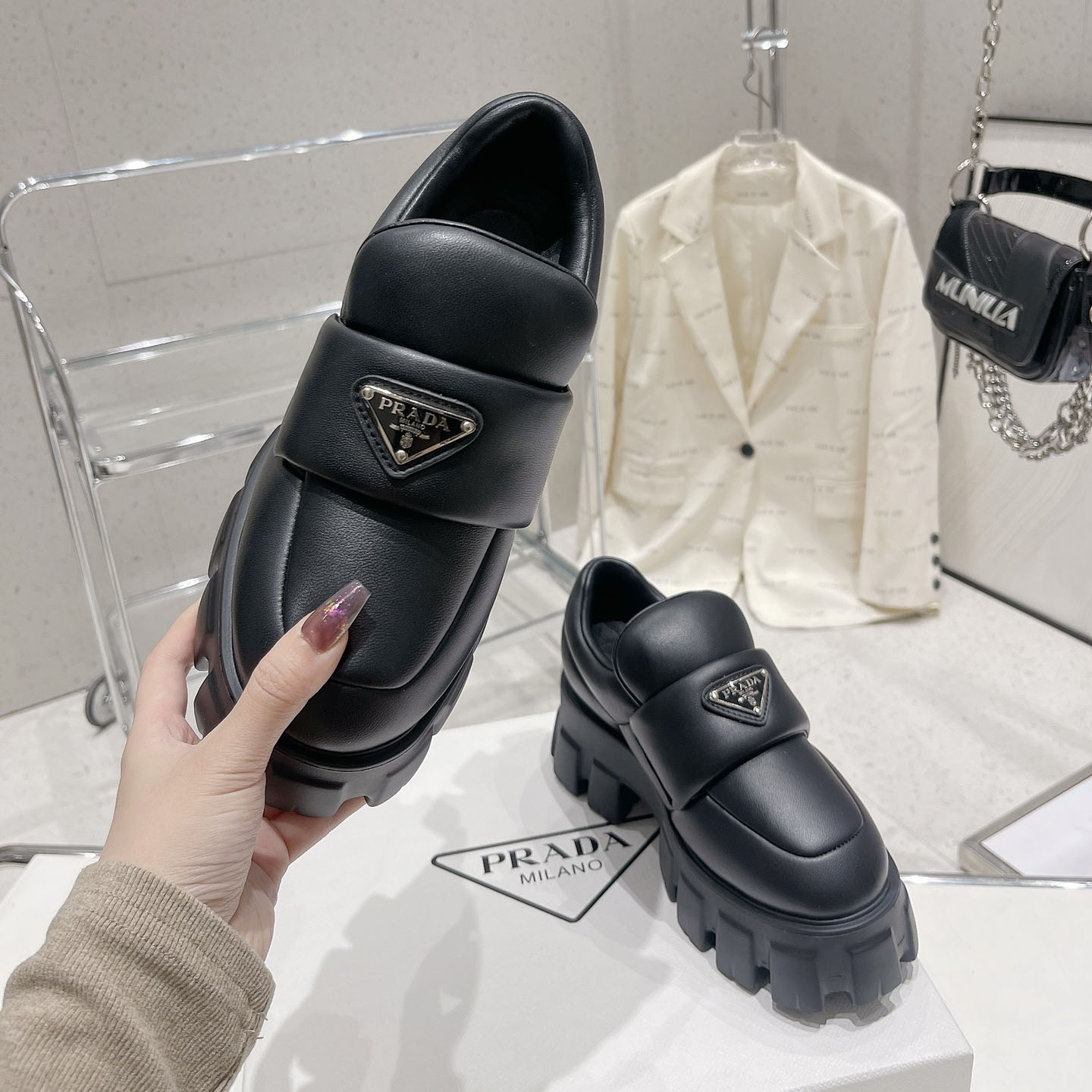 Prada Soft padded Nappa Leather Loafers - DesignerGu