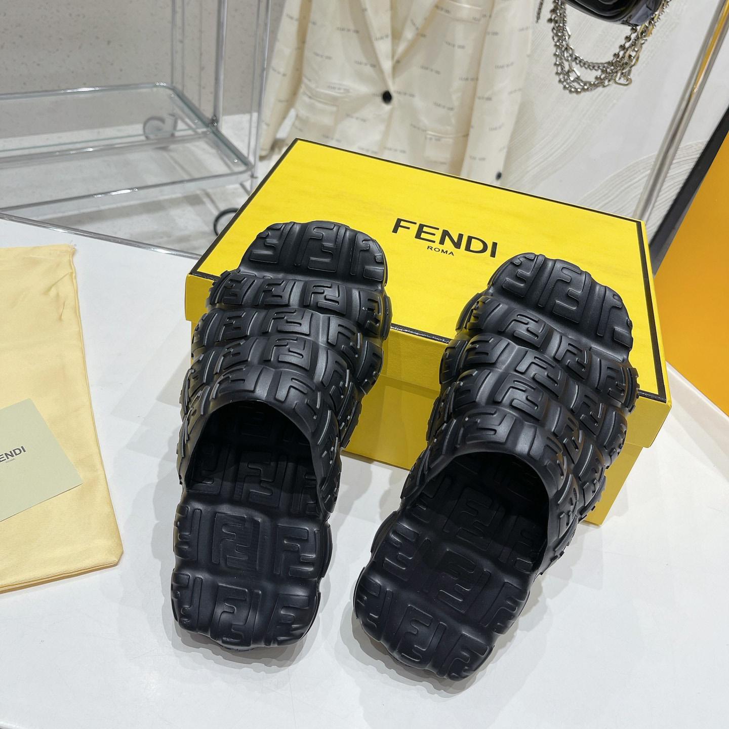 Fendi Cloud Slides Orange Rubber Slides - DesignerGu