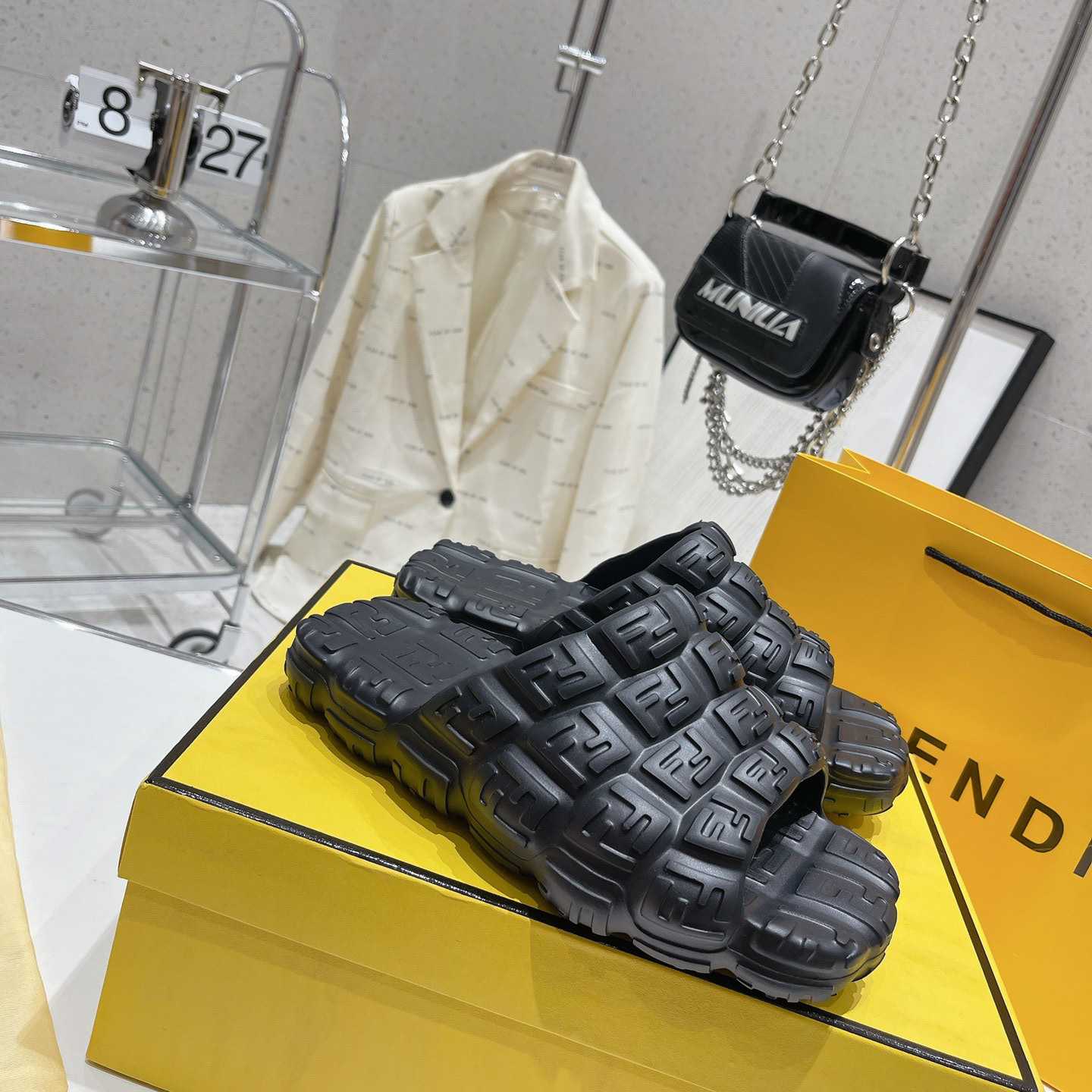 Fendi Cloud Slides Orange Rubber Slides - DesignerGu