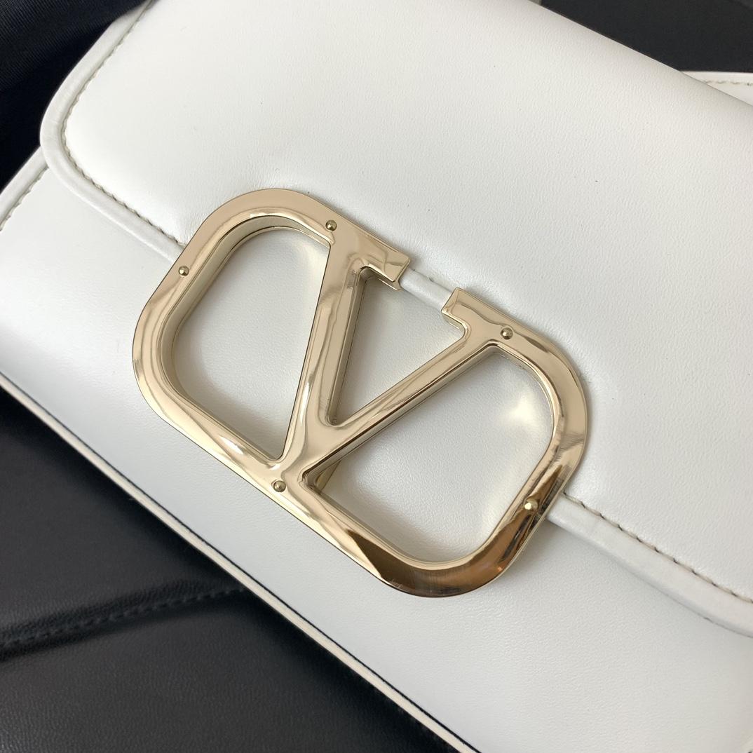 Valenti Small VLogo Type Shoulder Bag In Calfskin - DesignerGu