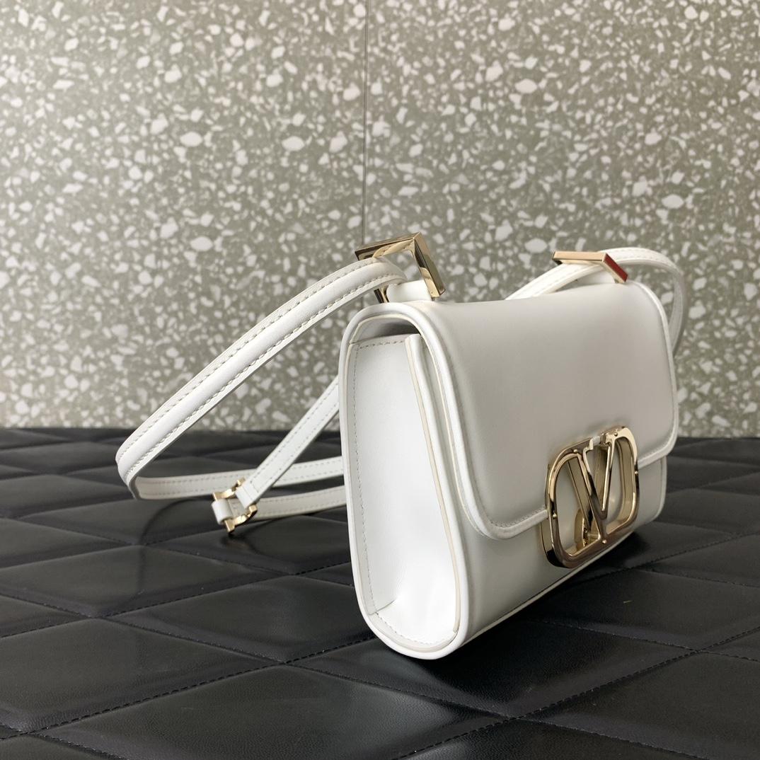 Valenti Small VLogo Type Shoulder Bag In Calfskin - DesignerGu