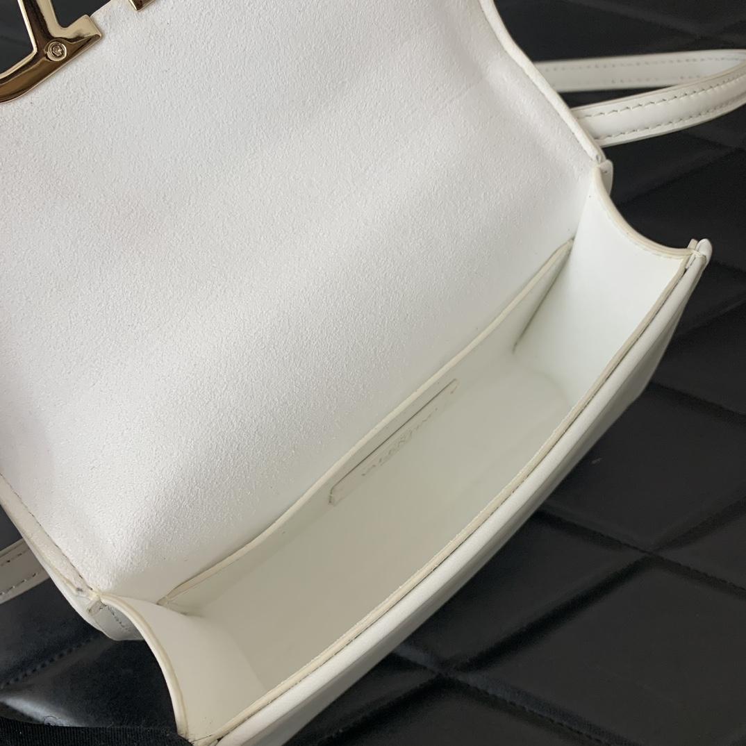 Valenti Small VLogo Type Shoulder Bag In Calfskin - DesignerGu