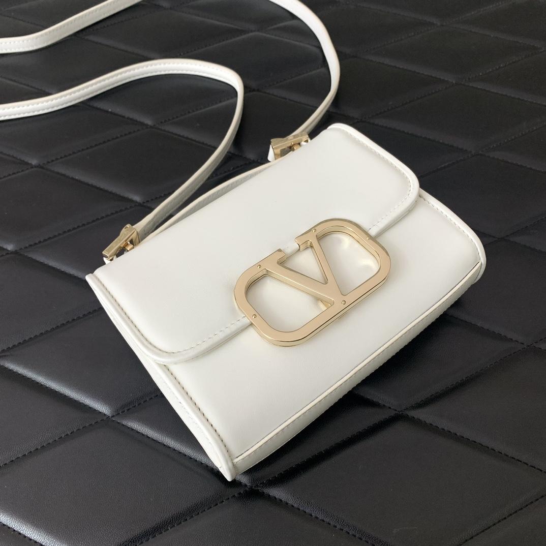 Valenti Small VLogo Type Shoulder Bag In Calfskin - DesignerGu