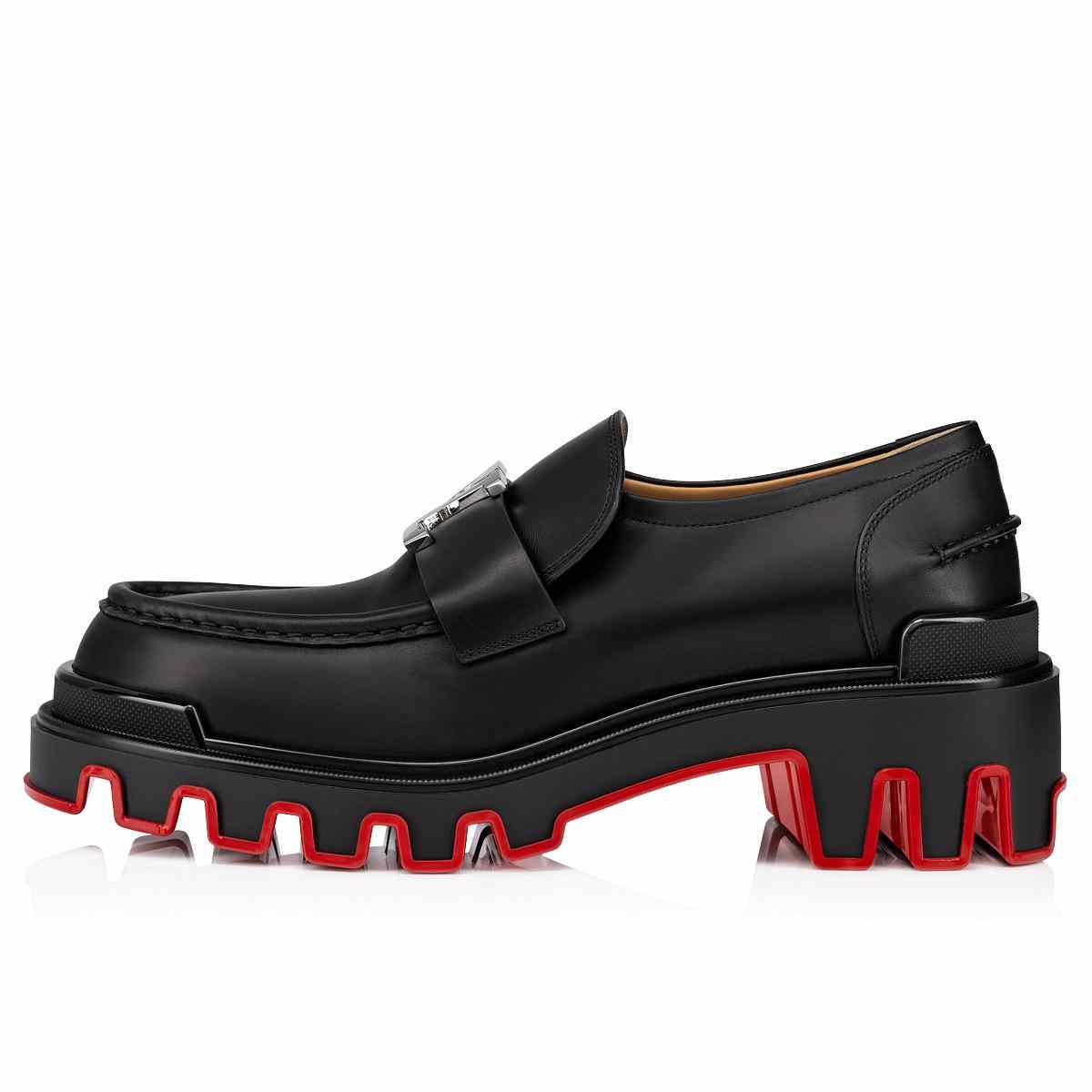 Christian Louboutin CL Moc Dune Loafers - Calf leather - Black - DesignerGu