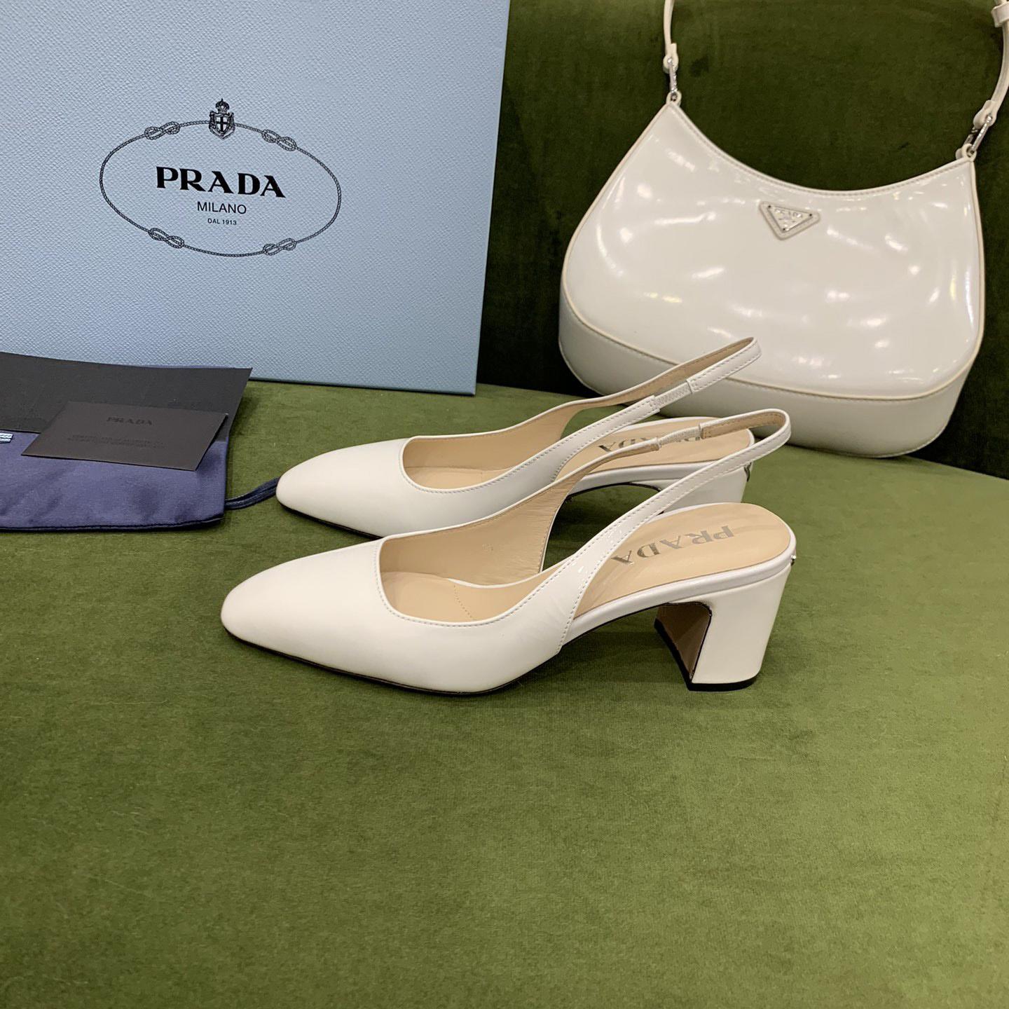 Prada Patent-leather Slingback Pumps - DesignerGu