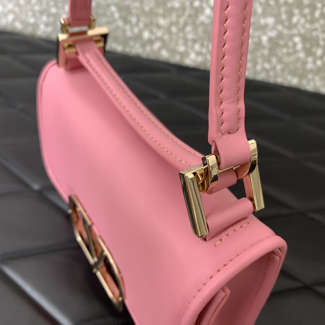 Valenti Small VLogo Type Shoulder Bag In Calfskin - DesignerGu