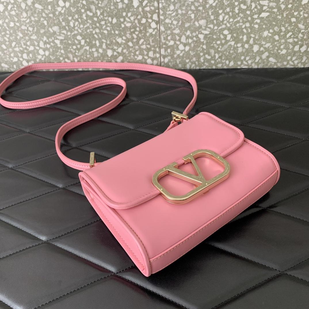 Valenti Small VLogo Type Shoulder Bag In Calfskin - DesignerGu