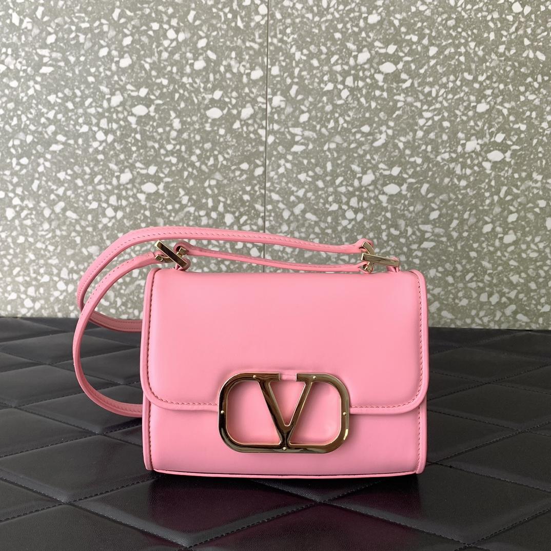 Valenti Small VLogo Type Shoulder Bag In Calfskin - DesignerGu