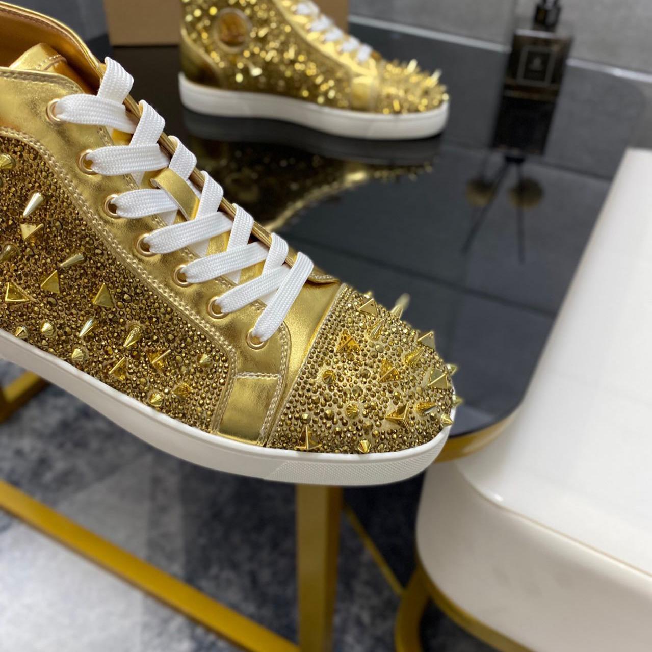 Christian Louboutin Full Diamond High-Top Sneakers - DesignerGu