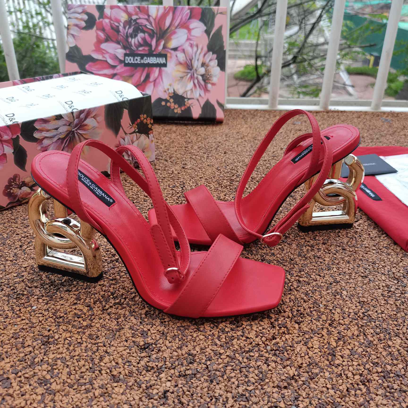 Dolce & Gabbana Keira DG Heel Sandals - DesignerGu