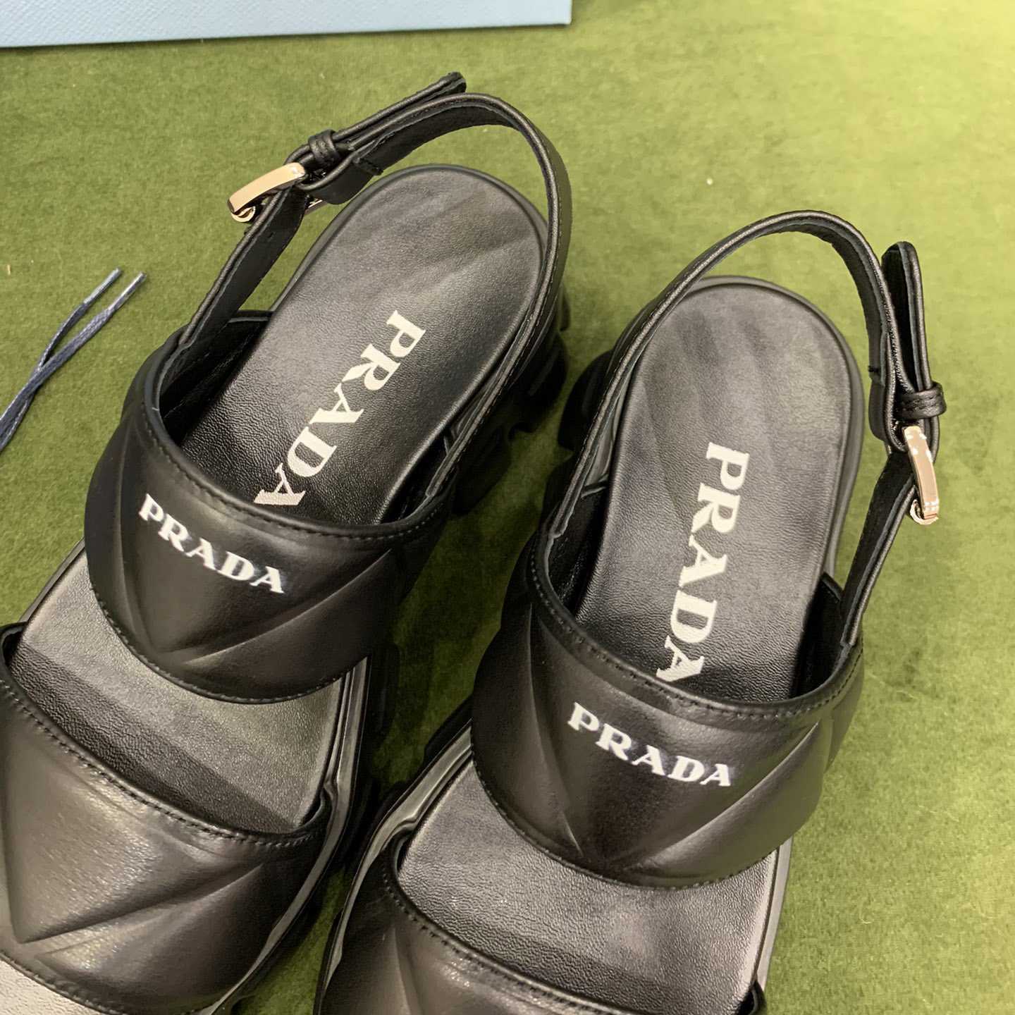 Prada Monolith Leather Sandals - DesignerGu