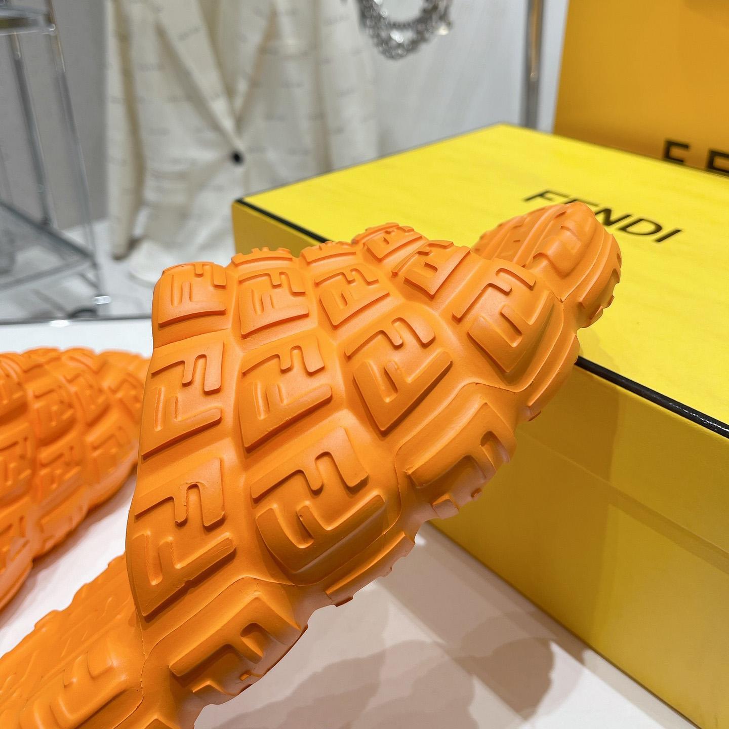 Fendi Cloud Slides Orange Rubber Slides - DesignerGu