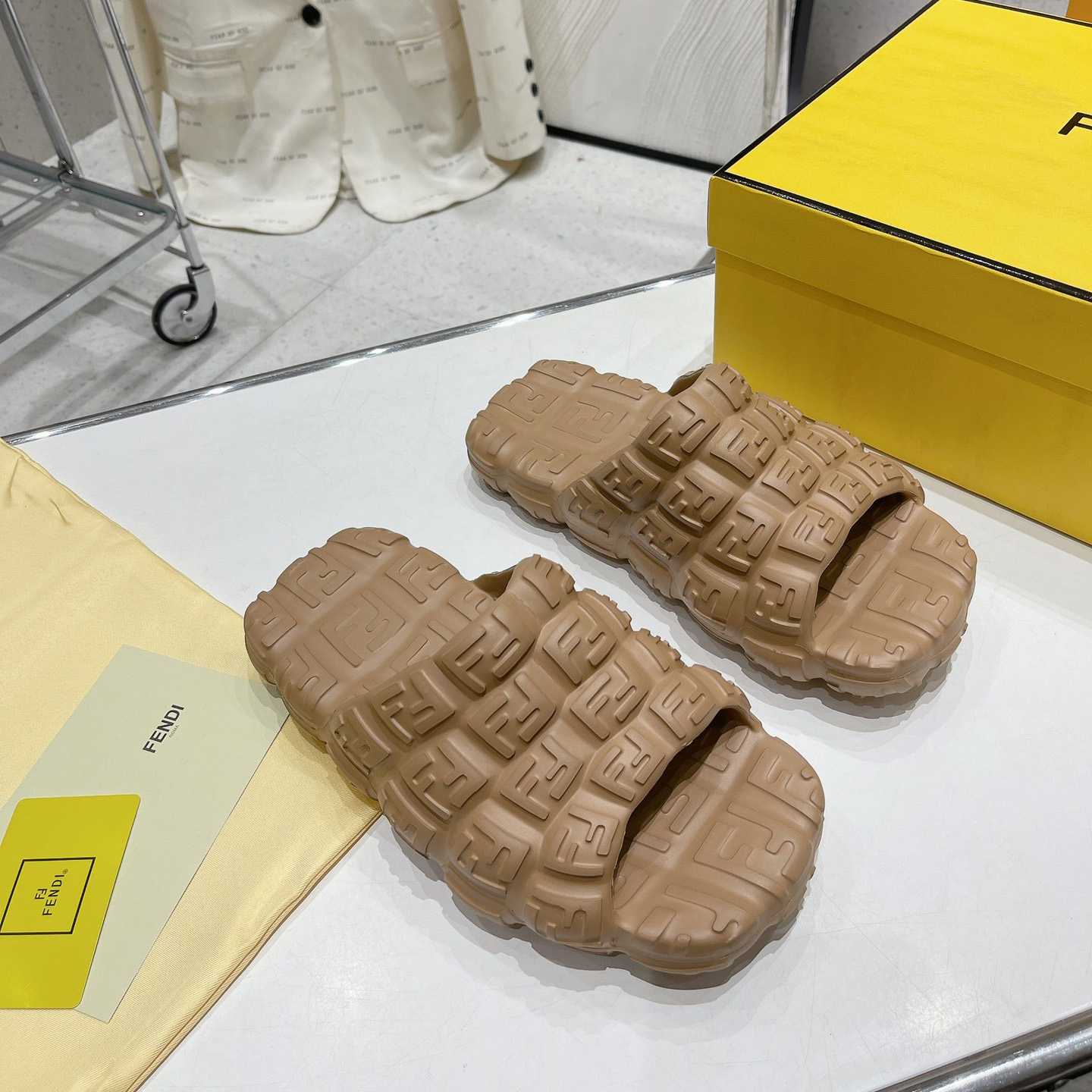 Fendi Cloud Slides Orange Rubber Slides - DesignerGu