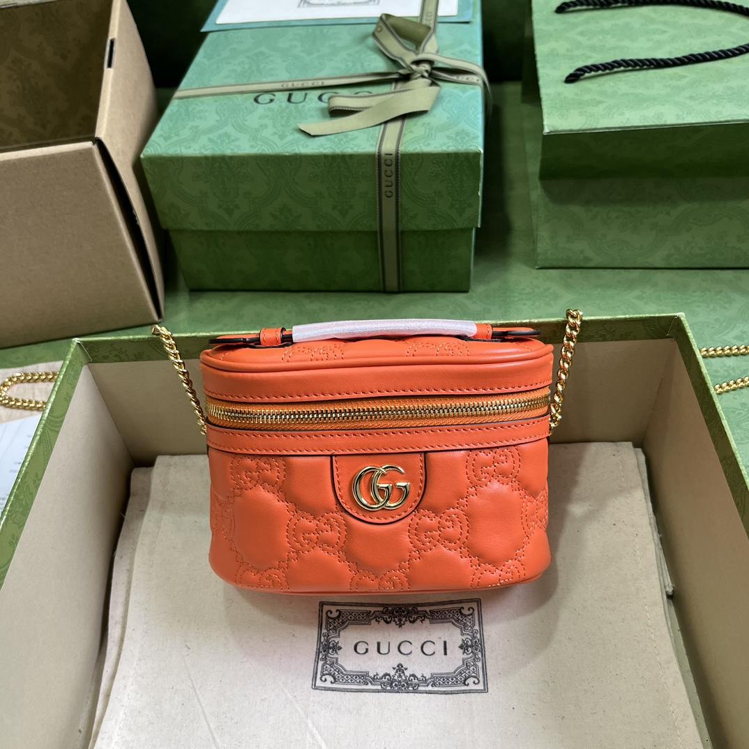Gucci GG Matelassé Top Handle Mini Bag(16-10.5-5cm) - DesignerGu