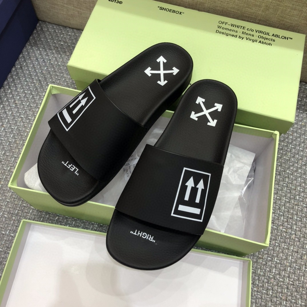 Off White Double Arrow Camouflage Print Slides - DesignerGu