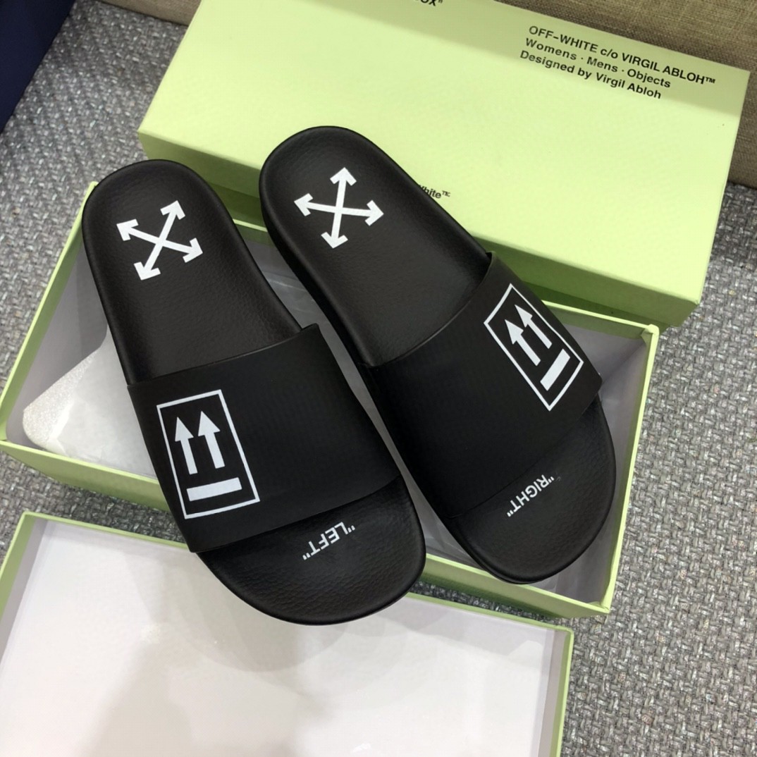 Off White Double Arrow Camouflage Print Slides - DesignerGu