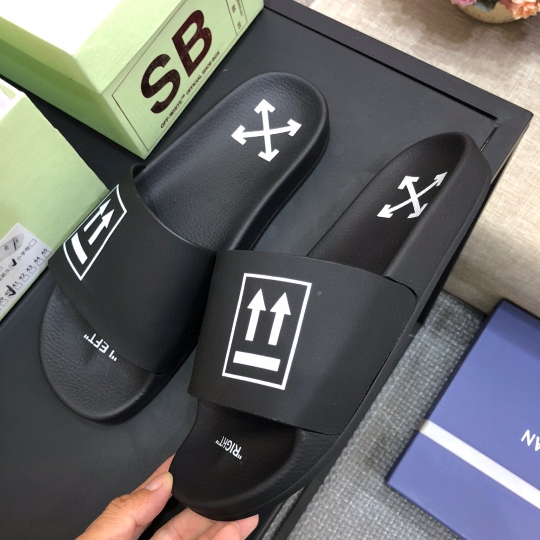 Off White Double Arrow Camouflage Print Slides - DesignerGu