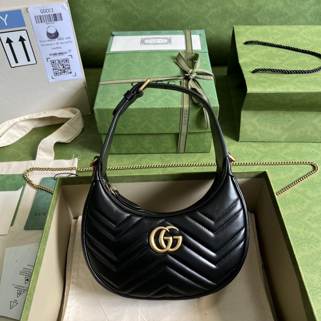 Gucci GG Marmont Half-Moon-Shaped Mini Bag(21.5-11-5cm) - DesignerGu
