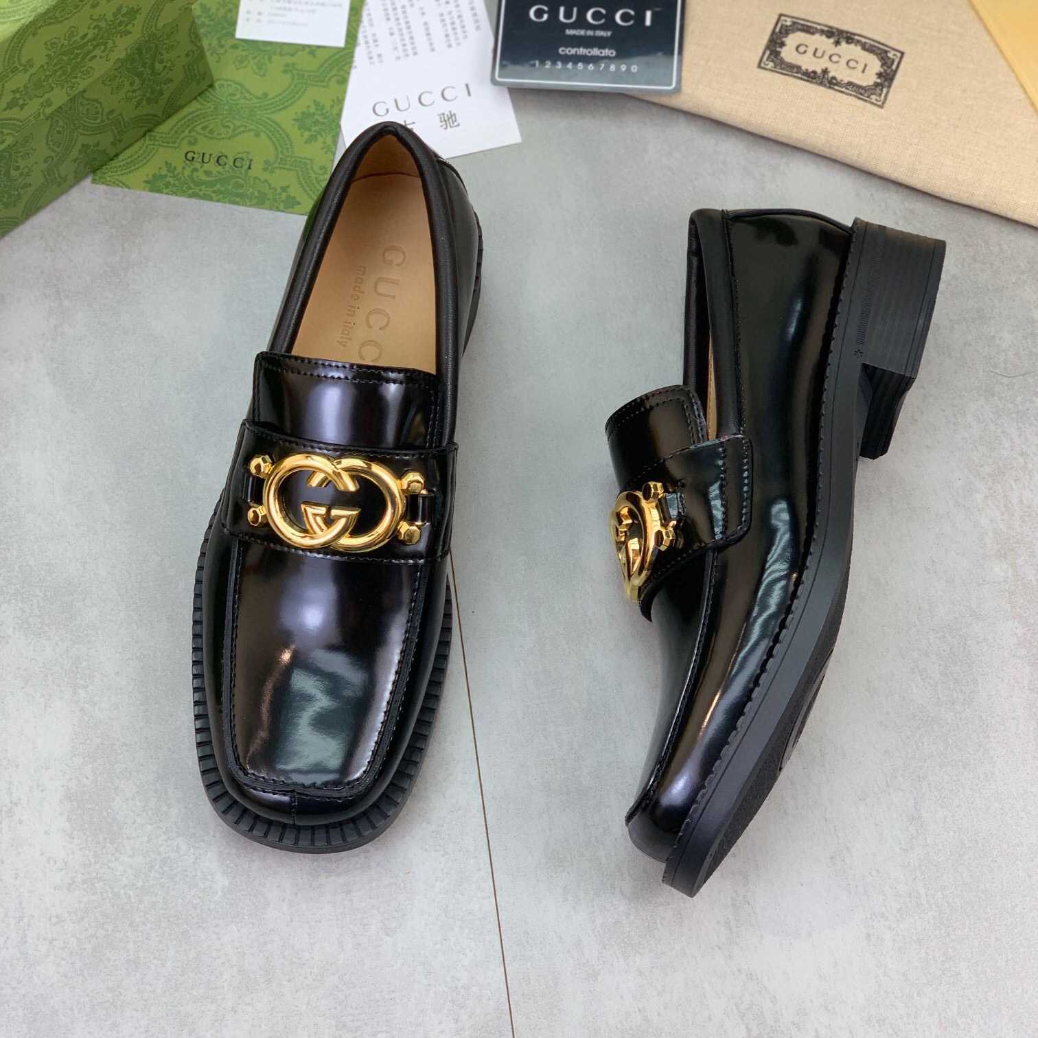 Gucci GG Leather Loafers(Upon Uk Size) - DesignerGu