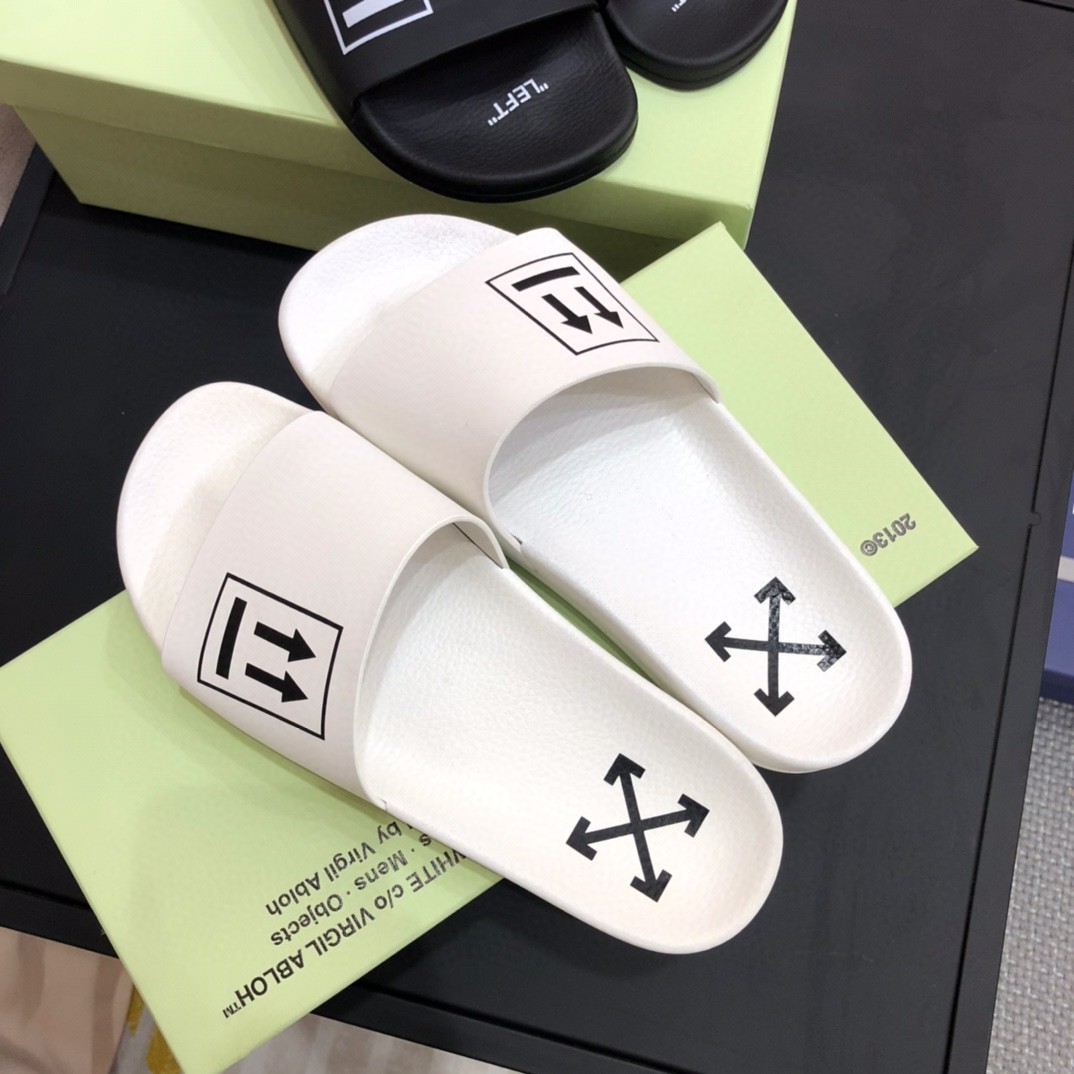 Off White Double Arrow Camouflage Print Slides - DesignerGu