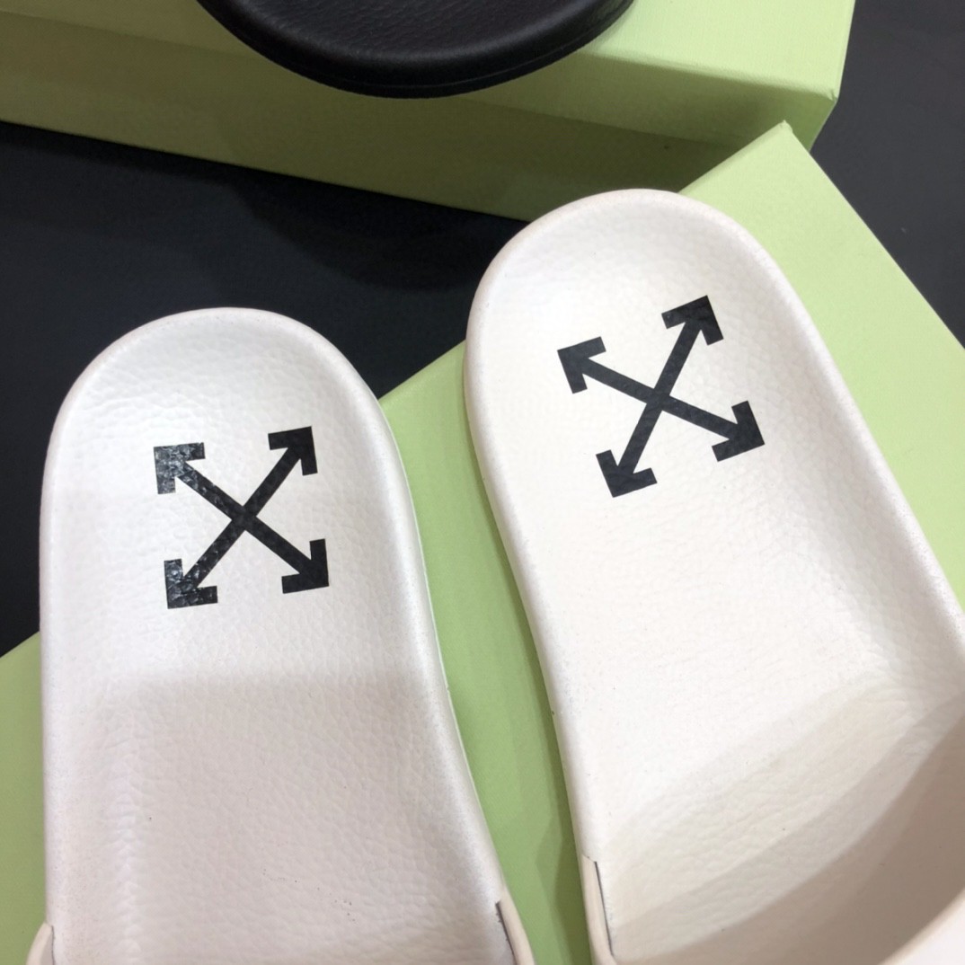 Off White Double Arrow Camouflage Print Slides - DesignerGu