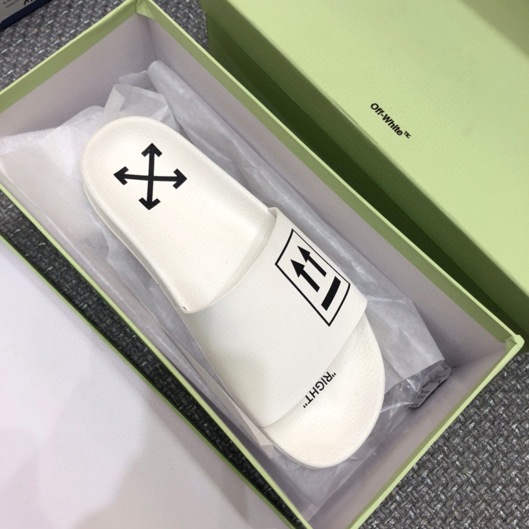 Off White Double Arrow Camouflage Print Slides - DesignerGu