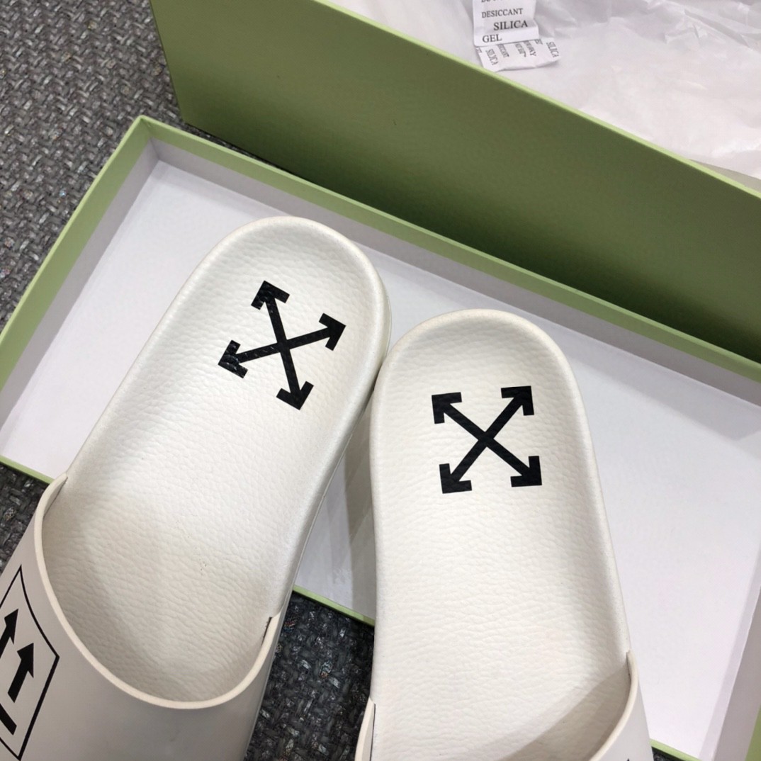 Off White Double Arrow Camouflage Print Slides - DesignerGu