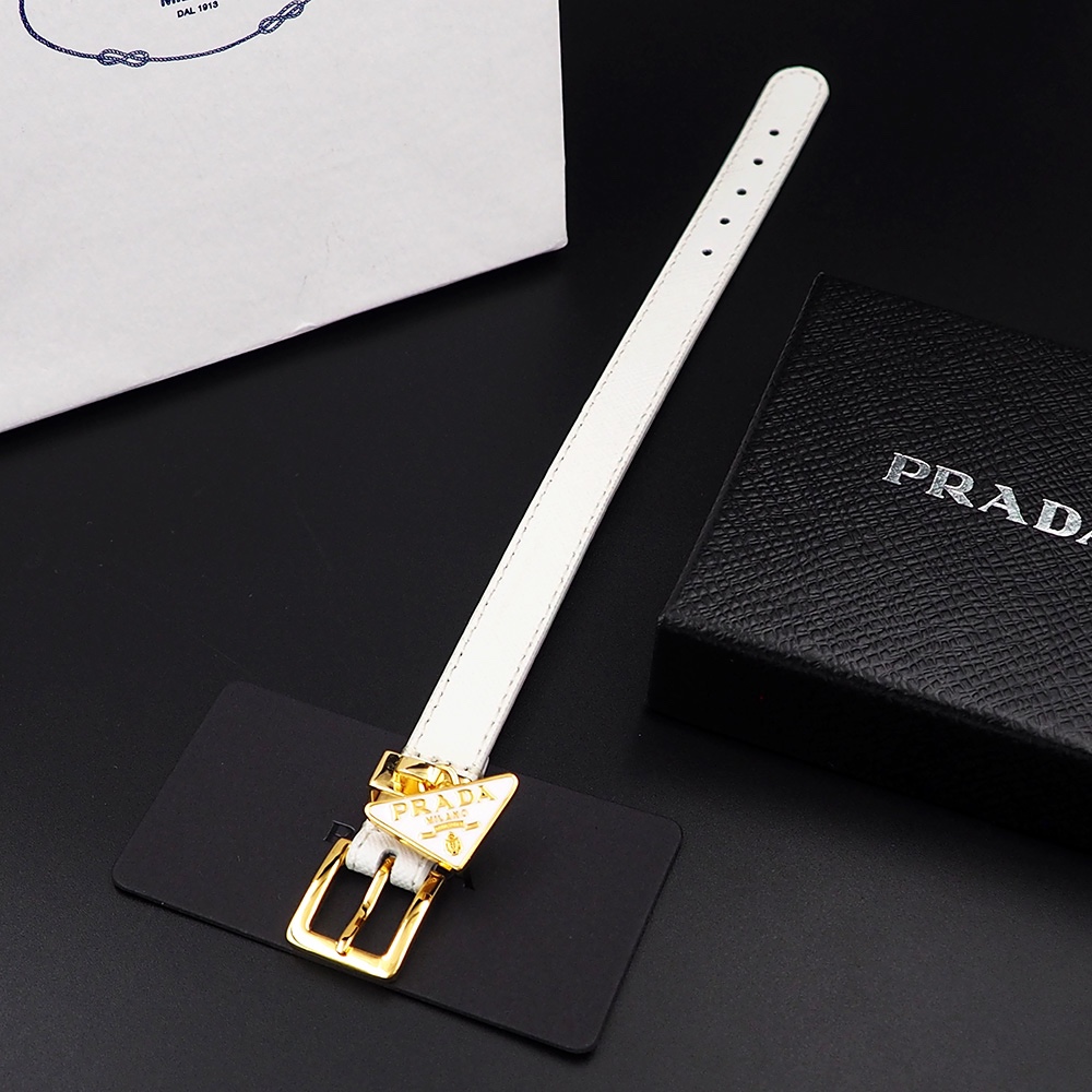 Prada Saffiano Leather Bracelet - DesignerGu