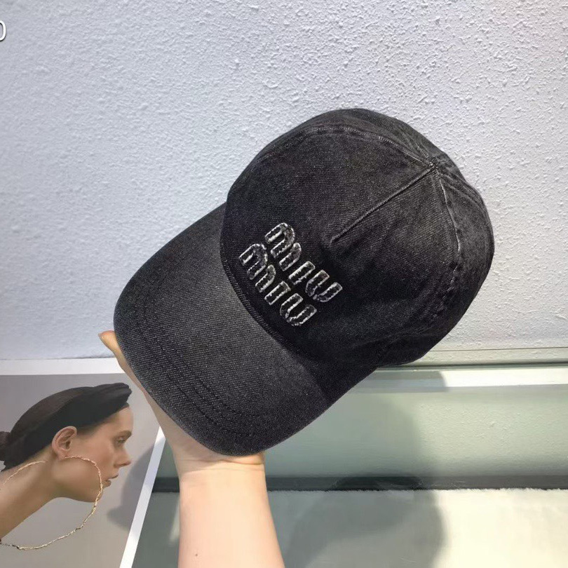 Miu Miu Denim Baseball Cap - DesignerGu