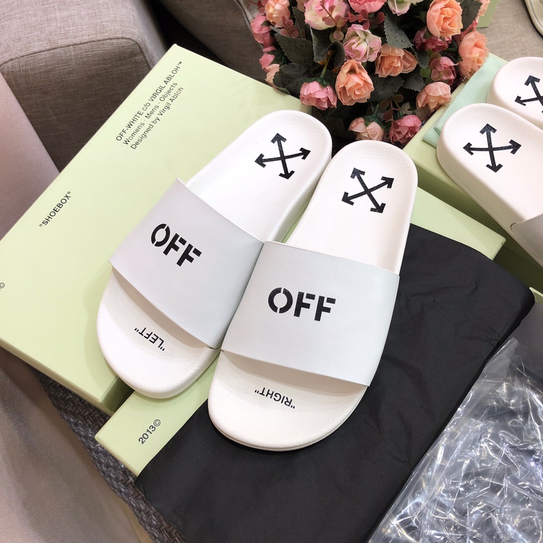 Off White Printed Pool Slider - DesignerGu