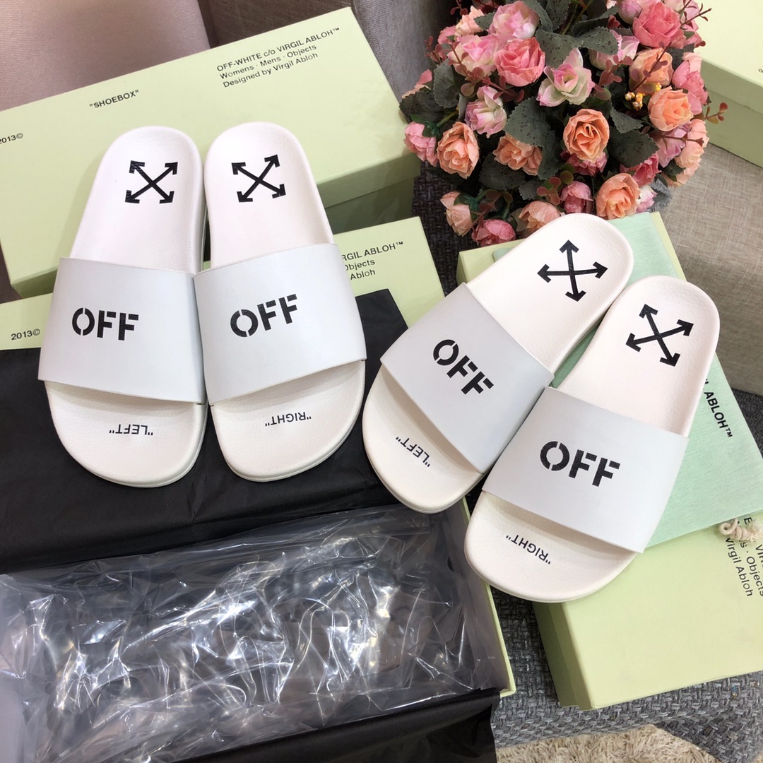 Off White Printed Pool Slider - DesignerGu