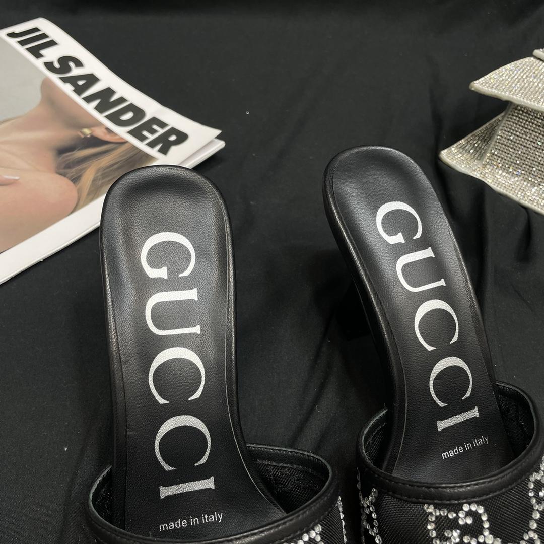 Gucci Women's GG Mid-heel Slide Sandal - DesignerGu