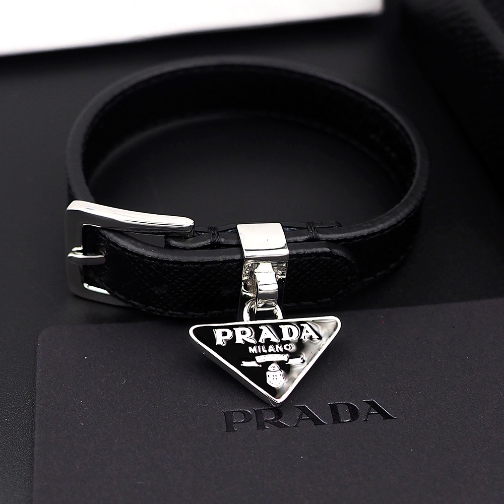 Prada Saffiano Leather Bracelet - DesignerGu