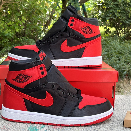 Air Jordan 1 High OG WMNS “Satin Bred” Sneaker     FD4810-061 - DesignerGu