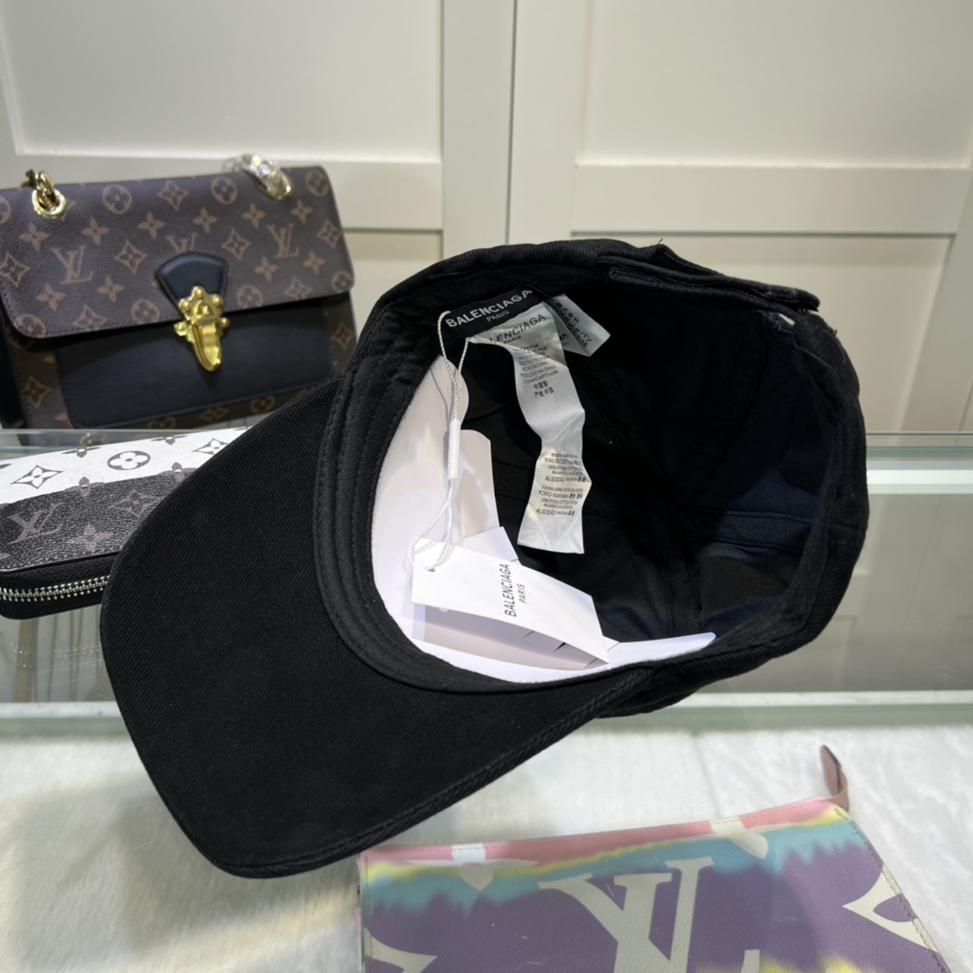 Balenciaga BB Laser Destroyed Cap In Black - DesignerGu