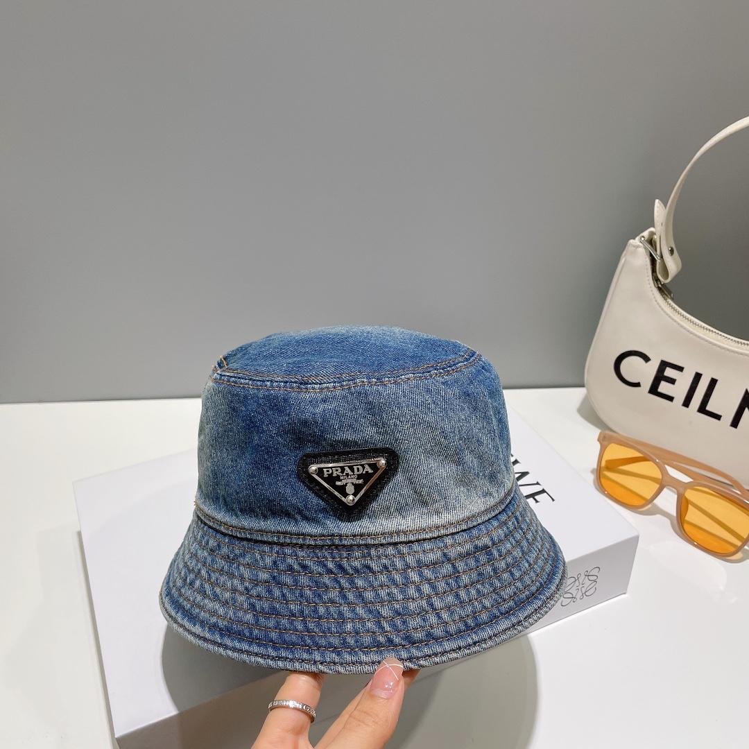 Prada Denim Bucket Hat - DesignerGu