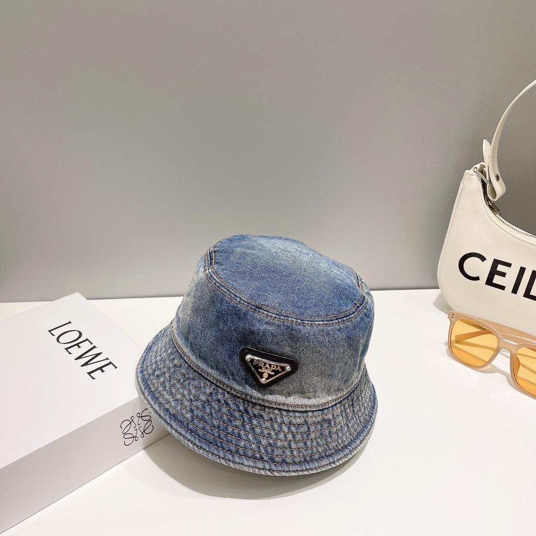 Prada Denim Bucket Hat - DesignerGu