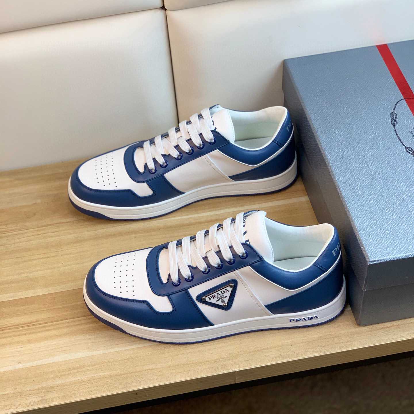 Prada Downtown Leather Sneakers - DesignerGu