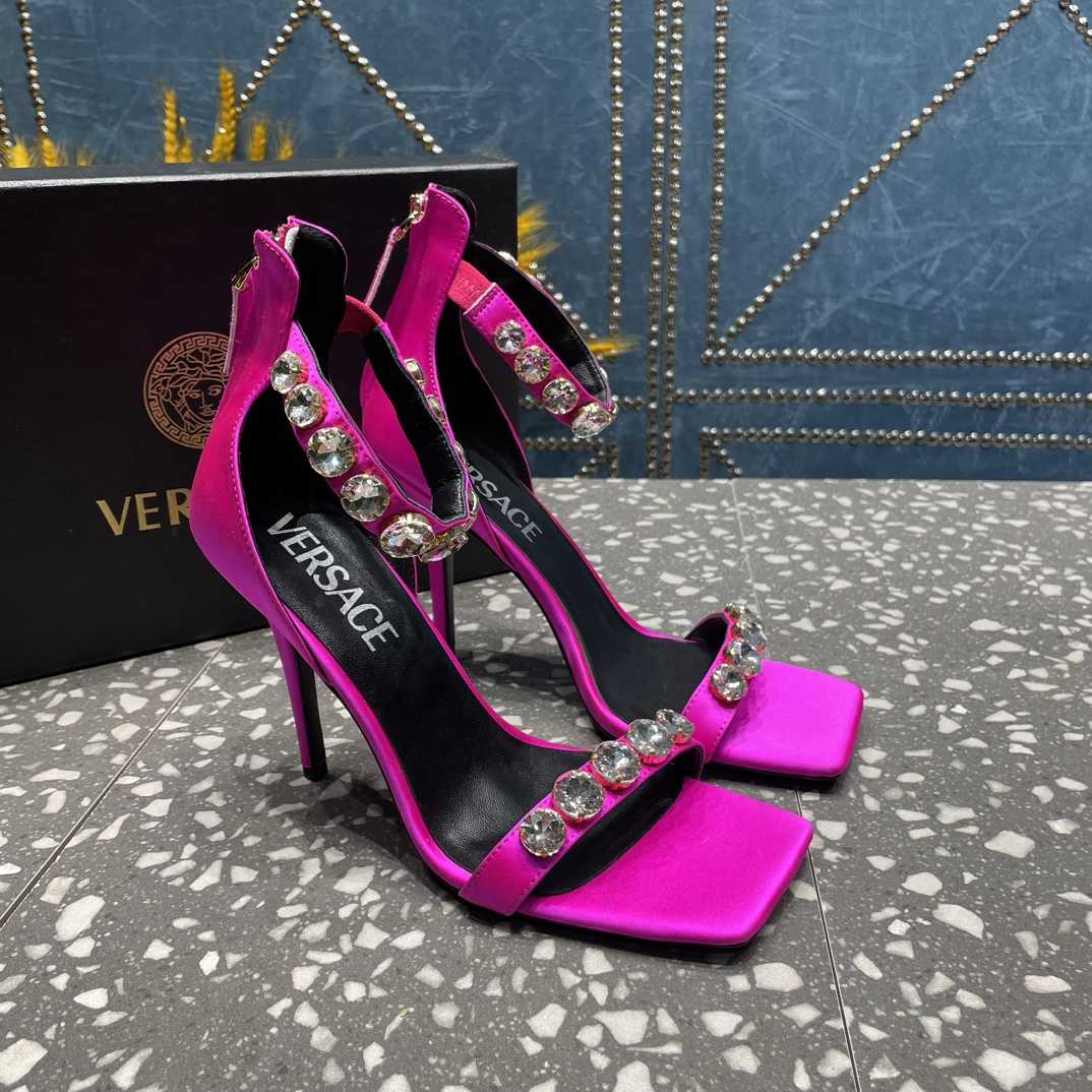 Versace Crystal Satin Sandals - DesignerGu