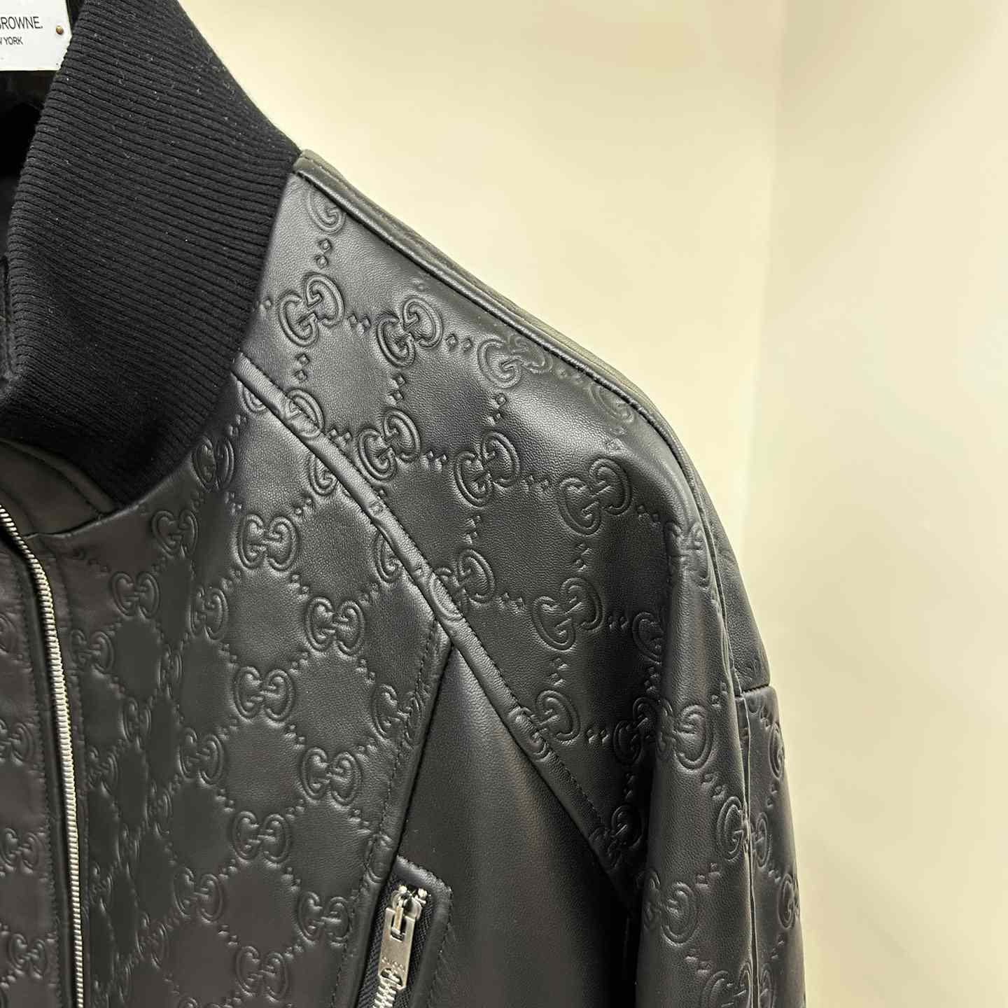 Gucci GG Leather Jacket - DesignerGu