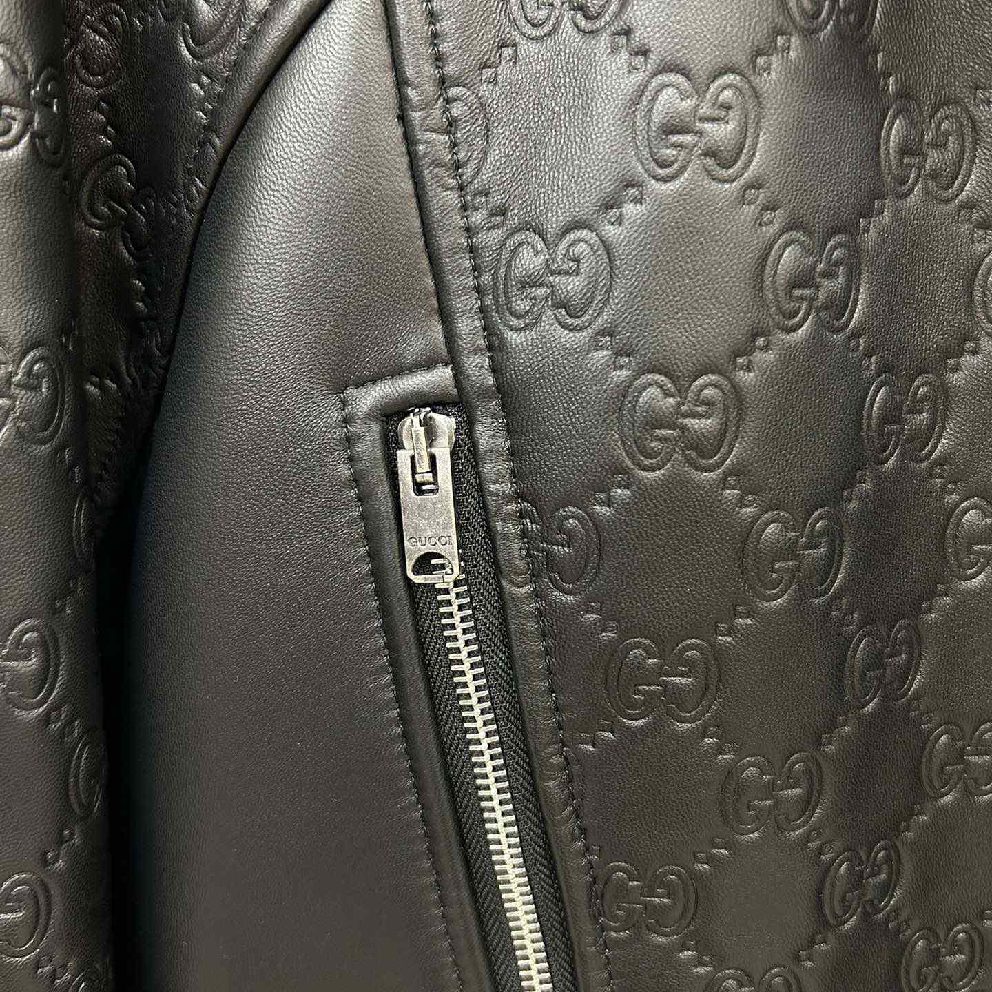 Gucci GG Leather Jacket - DesignerGu