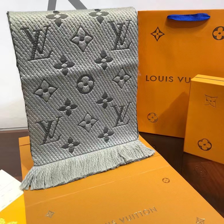 Louis Vuitton Wool Silk Logomania Scarf - DesignerGu